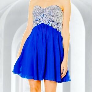 Sequin and crystal embellished chiffon dress